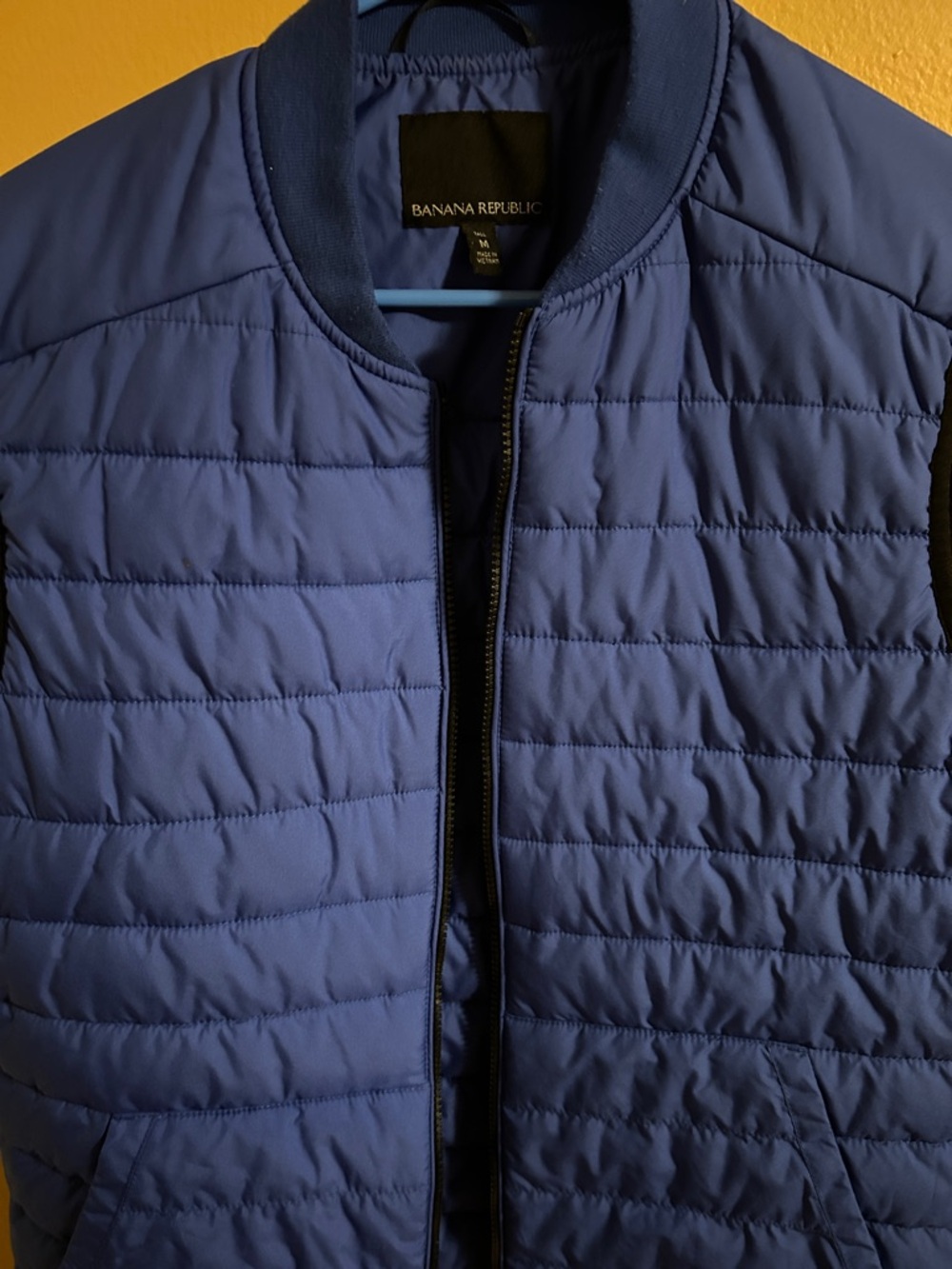 Banana Republic Men's Quilted Bomber Jacket - Blue NWOT medium (tall)